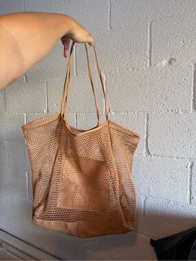Amazon Essentials Tan Mesh Tote Bag